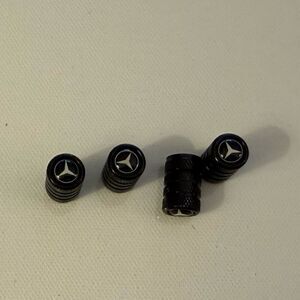 Mercedes Benz Valve Stem Caps in Black Set of 4 NWT